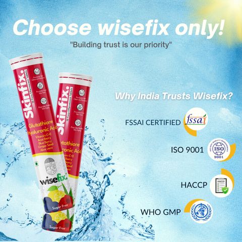 Wisefix Skin Fix Glutathione 600mg Water Soluble Tablets With Hyaluronic,  Vit C & E Price in India - Buy Wisefix Skin Fix Glutathione 600mg Water  Soluble Tablets With Hyaluronic, Vit C &