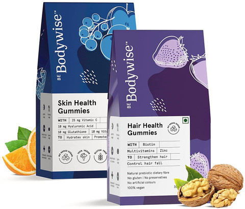 Be Bodywise Hair & Skin Gummies | No Added Sugar | Biotin, Zinc, Iron,  Glutathione, Vit C Price in India - Buy Be Bodywise Hair & Skin Gummies