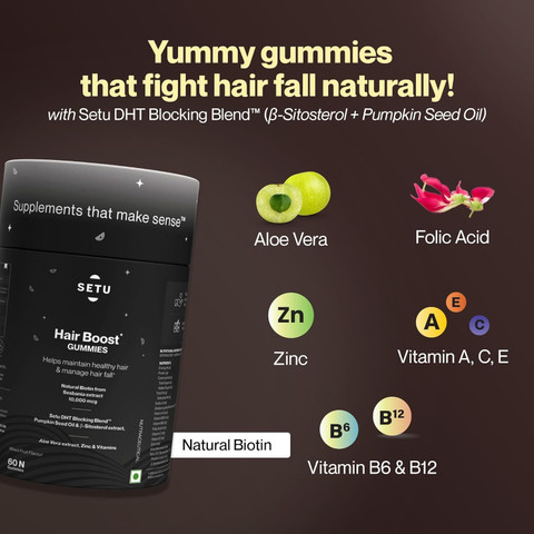 SETU Gluta Fizz Skin Renew Glutathione (30 Tablets) + Hair Boost Gummies  (60 No) Price in India