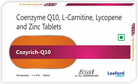 Leeford Cozyrich-Q10 Tablets Infused with CoeQ10,L-Carnitine, Lycopene and  Zinc (Unisex) Price in India - Buy Leeford Cozyrich-Q10 Tablets Infused  with CoeQ10,L-Carnitine, Lycopene and Zinc (Unisex) online at Flipkart.com