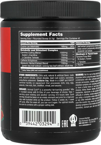 animal cuts l carnitine Universal Nutrition Advanced Animal Cuts Fat Burning Pre Workout Price in  India