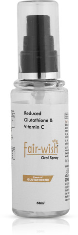 glutathione oral spray for skin whitening FAIR WISH Glutathione spray With Vitamin C (Oral Spray) For Skin whitening  & brightening. Price in India