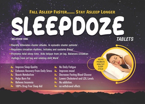 SLEEPDOZE Melatonin 10 mg Tablet, Natural Sleeping pills, Non