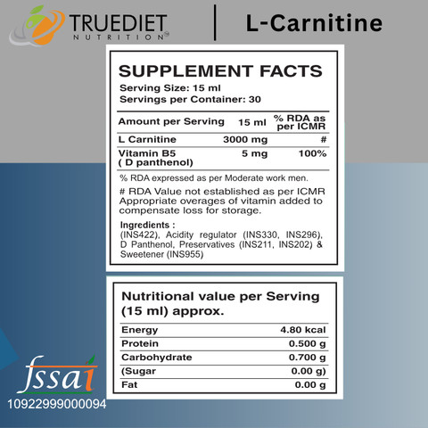 Truediet L CARNITINE LIQUID Price in India - Buy Truediet L CARNITINE LIQUID  online at Flipkart.com