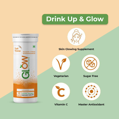 glutathione glow supplement Glow Glutathione L-Glutathione 500 mg + Vitamin C 15 Tablets Price in India