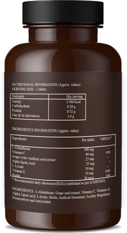 glutathione skin lightening tablets Vitamatix L Glutathione Skin Lightening with Vitamin E & C Tablets (K108)  Price in India