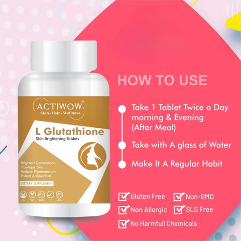 ACTIWOW L-Glutathione Tablets For Clean Glow Look Price in India