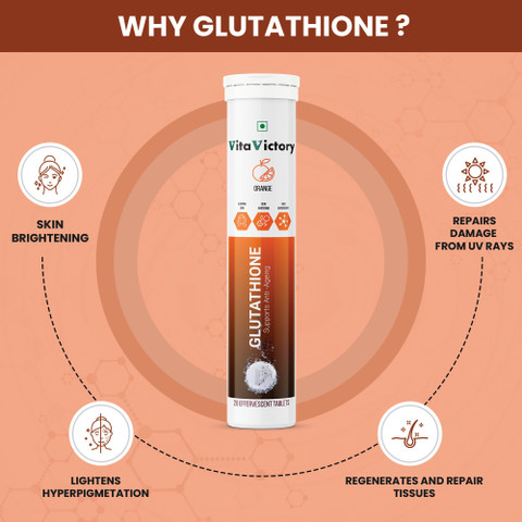 Vita Victory L Glutathione Skin Whitening Tablet 500mg with Vitamin C for  Bright Glowing Skin Price in India