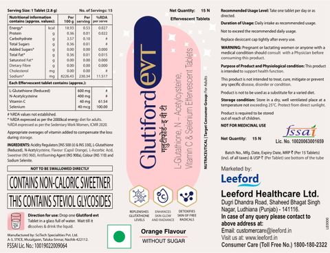 Leeford Glutiford Glutathione & Vitamin C Effervescent Tablets for Clear &  Youthful Skin Price in India - Buy Leeford Glutiford Glutathione & Vitamin  C Effervescent Tablets for Clear & Youthful Skin online