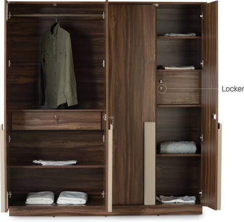 売り切り値下げ！jself Velor tops set ブラウン Durian Cecilia Engineered Wood 4 Door Wardrobe Price in India