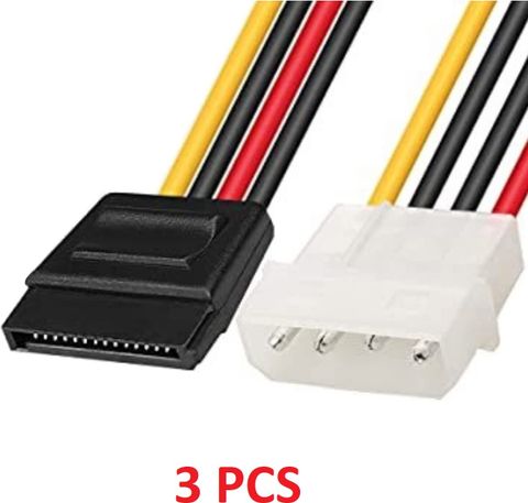 Paruht 3-Pcs Molex to Sata Power Connector wire For SATA Hard Drives ...