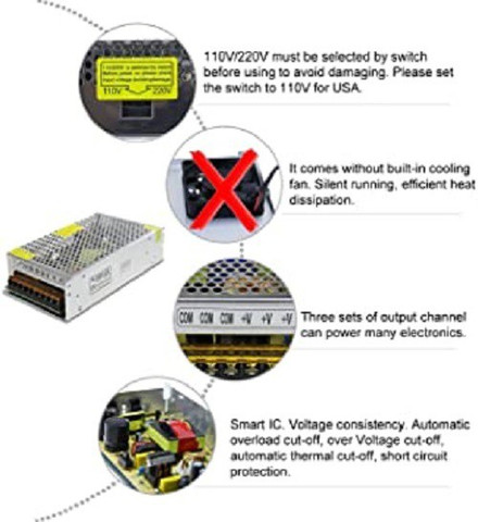 Bolwins D83C 240W Switching Power Supply – AC 230V To DC 24V 10A Converter Charger