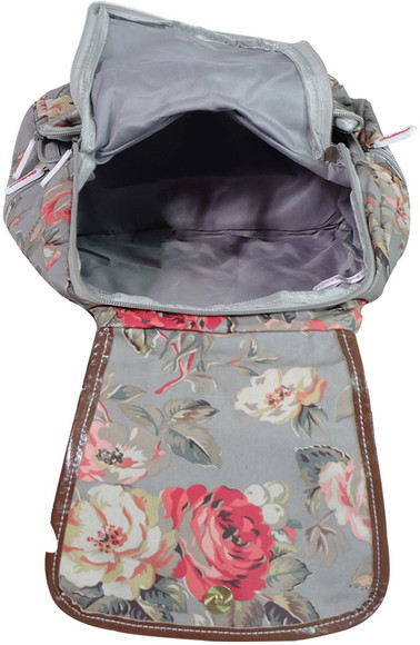 Cath Kidston Vintage Floral Print Small Backpack Grey  display picture 1