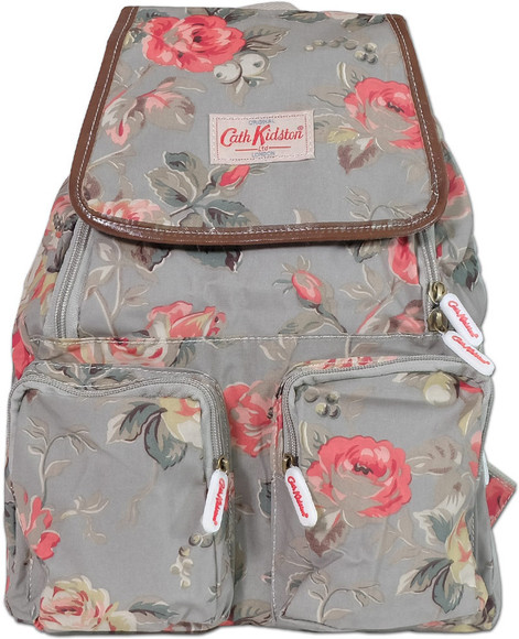 Cath Kidston Vintage Floral Print Small Backpack Grey  display picture 1