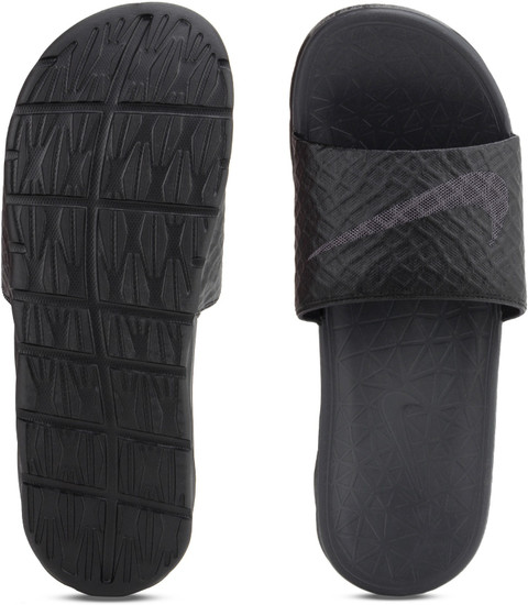 NIKE Men BENASSI SOLARSOFT Slides - Buy Black Color NIKE Men