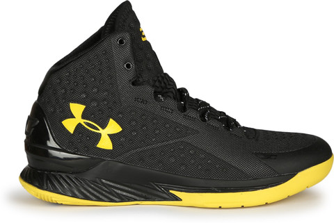 curry black and yellow shoes