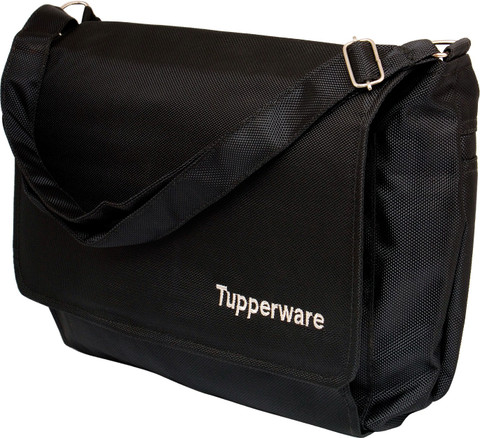 Original TUPPERWARE Laptop-Umhängetasche – Schwarz, Mit Verstellbarem Schultergurt, Reißverschluss & Innenfach – 38 X 29 X 6 Cm (Neuware)