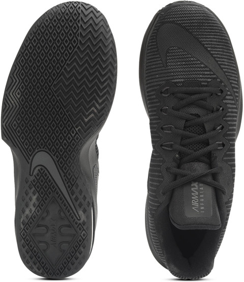 nike air max infuriate 2 low black basketball shoes