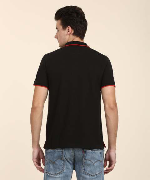 LOTTO Solid Men Polo Neck Black T-Shirt - Buy LOTTO Solid Men Polo