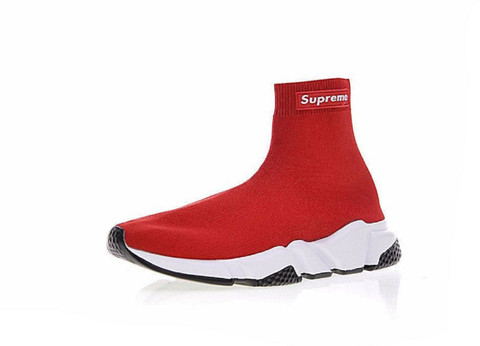 Supreme X Balenciaga Speed Trainer Red Running Shoes For Men Supreme X Balenciaga Speed Trainer Red Running Shoes For Men