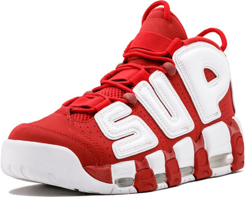 Air More Uptempo Supreme Running Shoes For Men - Buy Red, White