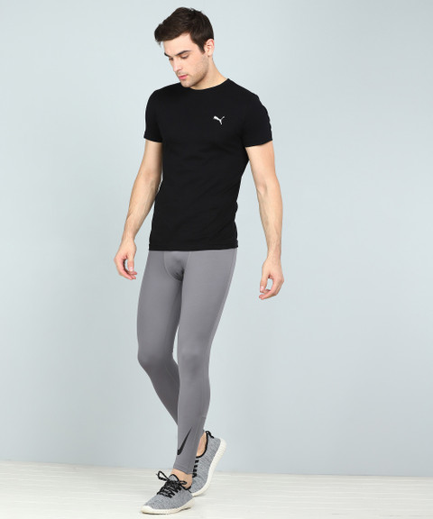 NIKE Solid Men Grey Tights - Buy NIKE Solid Men Grey Tights Online