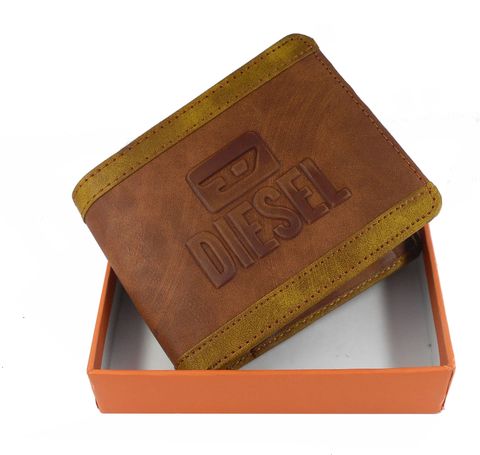 DIESEL Men Casual Brown, Green Genuine Leather Wallet Brown