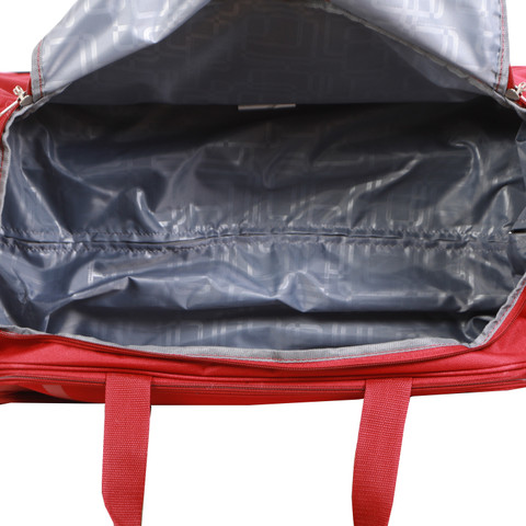 american tourister 22 inch 57cm vision travel duffel bag Cosmo Duffle 57 cm / 20 inch, 100% Polyester, Red|Spacious Interior|Lightweight & Durable|Sports Bag|Front Zipper Storage Pocket shaped opening allows for convenient packing Carry On Luggage | American