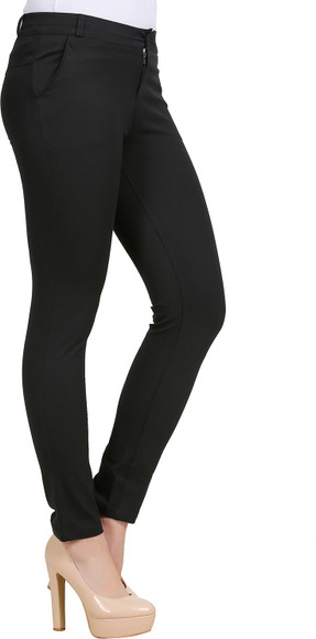 Zx3 Slim Fit Women Black Trousers - Buy Zx3 Slim Fit Women