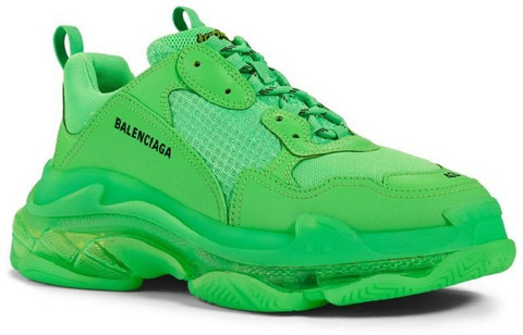 BALENCIAGA Balenciaga Triple S Neon Green Clear Sole Sneakers For