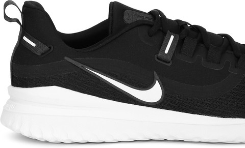 nike running renew rival trainers in black and white