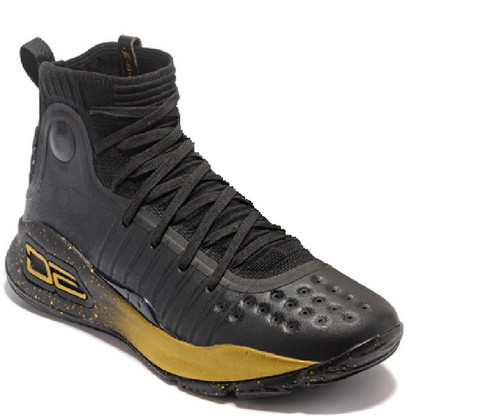 Stephen Curry UA Curry 4 “Finals” Black/Gold Basketball Shoes For