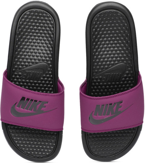 nike slippers violet