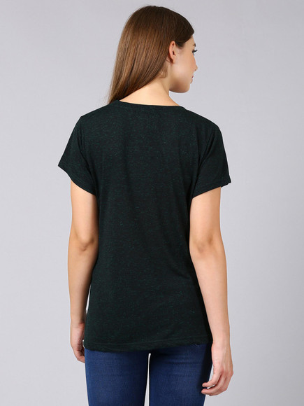 Black Crystal Velvet Scoop Back T-Shirt カットソー t シャツ