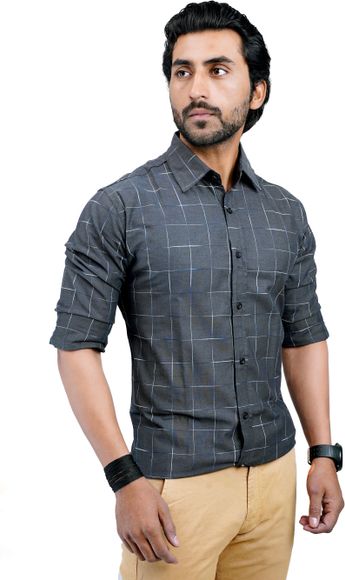 Deeksha Men Checkered Casual Blue Shirt - Buy Deeksha Men