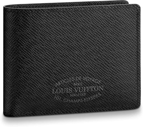 Louis Vuitton Men Black Genuine Leather Wallet Black - Price in