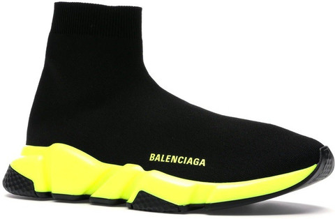 The Balenciaga Speed Trainers Black Yellow Sneakers For Men - Buy