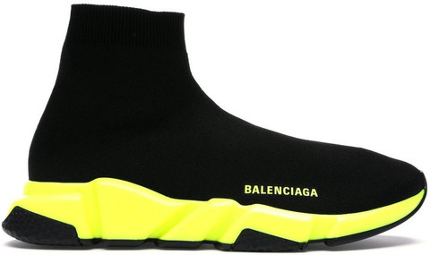靴 BALENCIAGA SPEED TRAINER CLEARSOLE The Balenciaga Balenciaga Speed Trainers Black Yellow Sneakers For