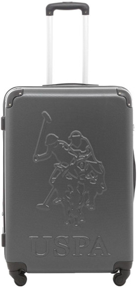 U.S. POLO ASSN. HARD LUGGAGE TROLLEY LARGE GREY Expandable Check