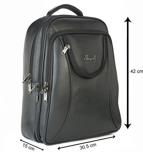 bagwell travel backpack bagwell Genuine Leather College Office cum Travel Classic Fashion Backpack  for Men & Women 19 L Laptop Backpack Black - Price in India
