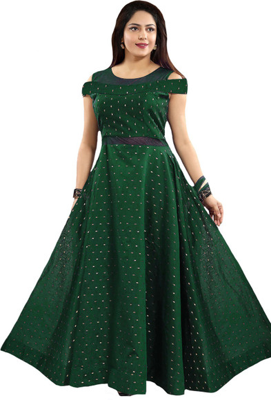 OTABU Women A-line Green Maxi/Full Length Dress - Buy OTABU Women A-line  Green Maxi/Full Length Dress Online at Best Prices in India | Flipkart.com