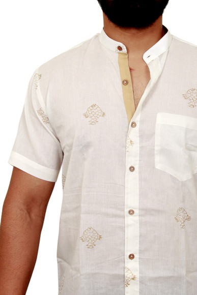 Thasa Men Solid Casual White Shirt - Buy Thasa Men Solid Casual