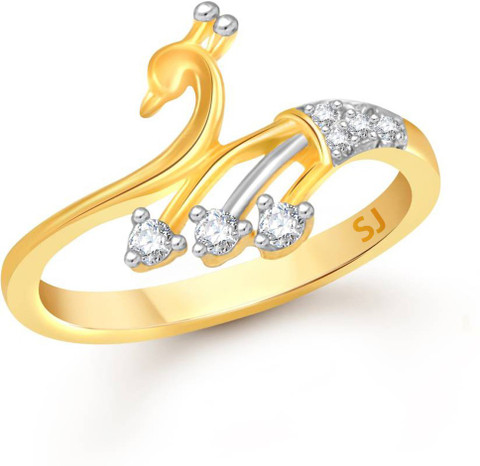 SUKAI JEWELS Mayur Peacock Alloy, Brass Cubic Zirconia Gold Plated