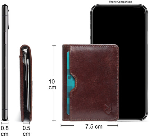 FOXHACKLE Men Casual Brown Genuine Leather Card Holder Brown