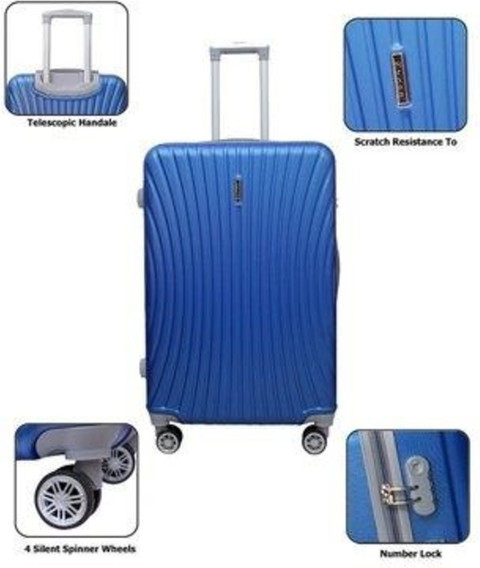 Zexon TROLLEY LUGGAGE Check-in Suitcase 4 Wheels - 28 inch BLUE