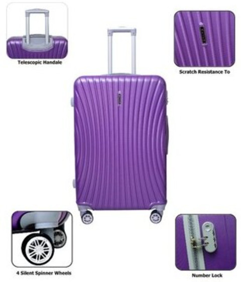 Zexon TROLLEY LUGGAGE Check-in Suitcase 4 Wheels - 28 inch PURPLE