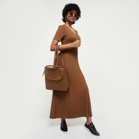 max brown dress Brown Maxi Dress With Belt