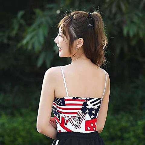 Body Safe american flag prinnt paded bra Women Sports Lightly