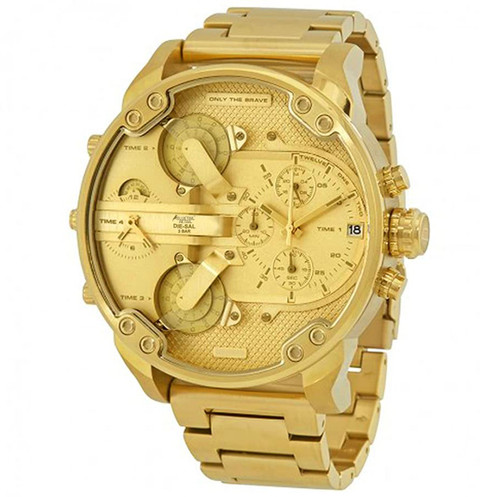 Bluetail Retail Gold Big Dial Chronograph Round Analog Stainless