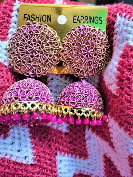 Pink Colour Earrings Pink Dress Earrings Chunky Hot Pink Fuchsia Teardrop  Statement Earrings  Large Prom